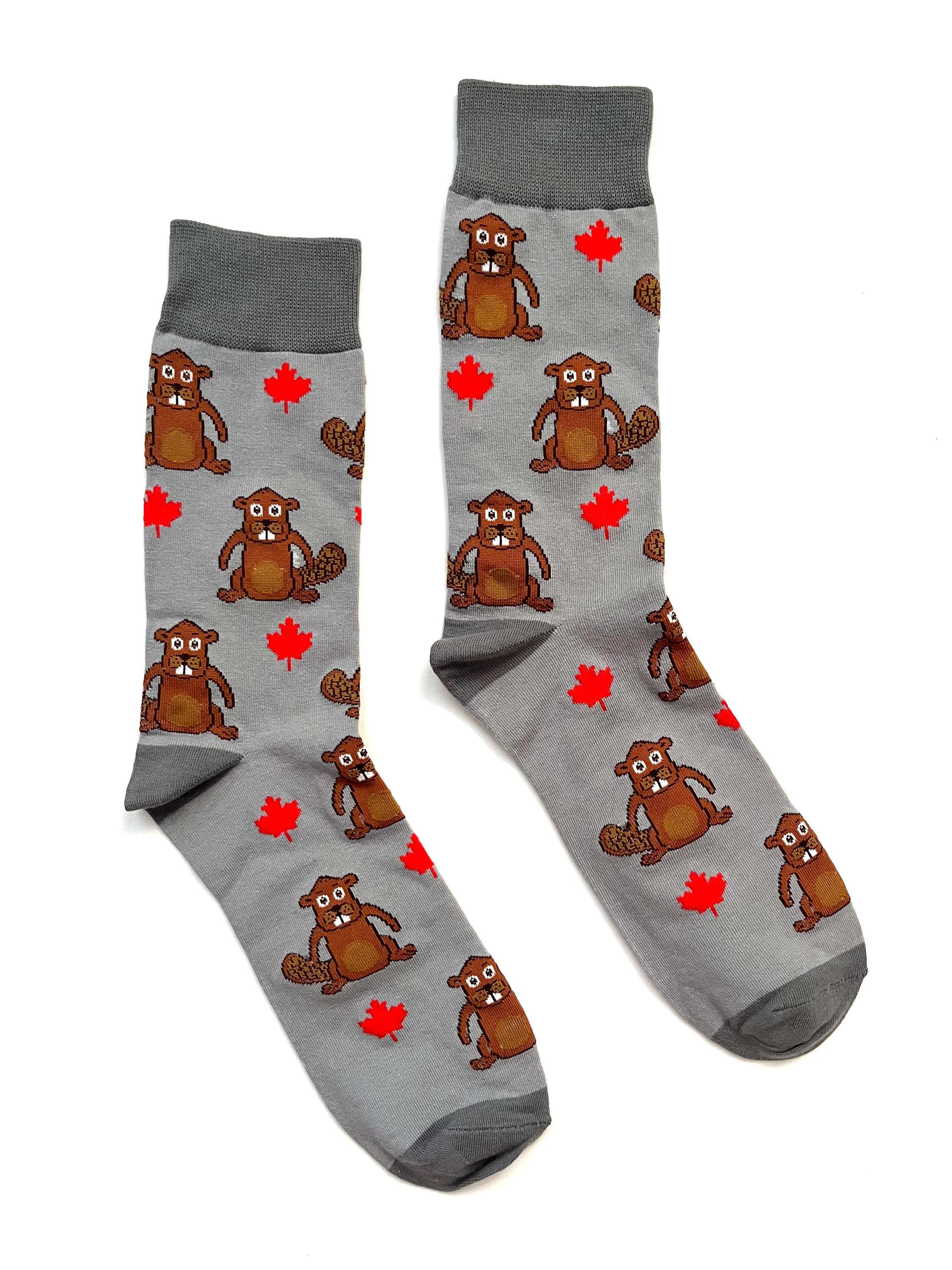 Beaver Canada Crew Socks | Fun Socks | Cool Socks | Crazy Socks | Canadian | Funky Socks | Men's Socks | Strong North and Free
