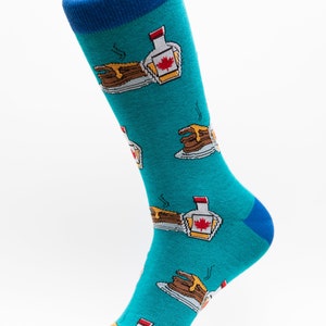 Pfannkuchen Ahornsirup Crew Socken | Lustige Socken | Coole Socken | Kultige Socken | Verrückte Socken | Bräutigam Socken | Funky Socken | Herrensocken | Feinschmecker