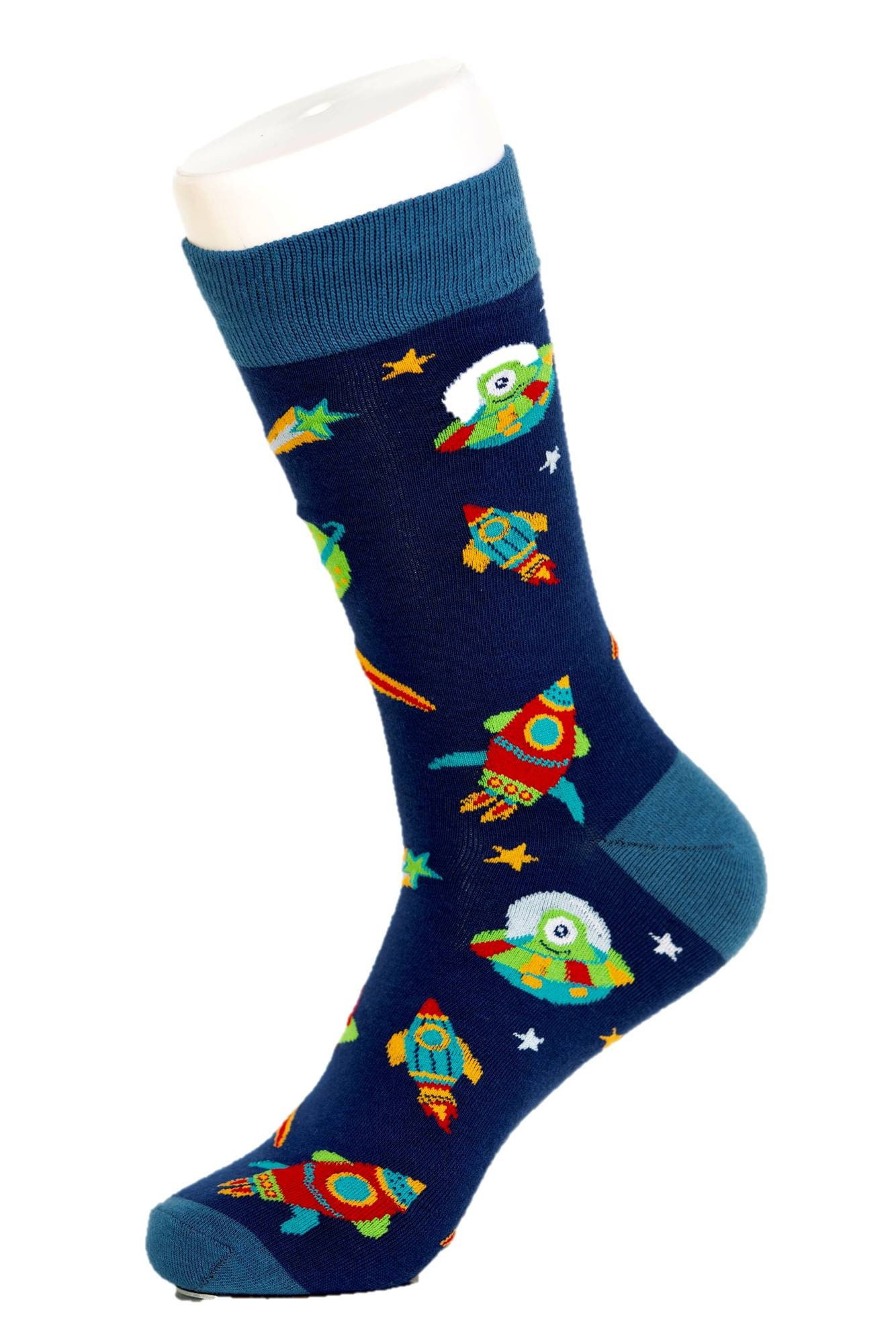 Space Theme Socks | Men's Socks | Novelty Socks | Out of this World | Universe Socks | Globe Socks | Novelty | Groom Socks | Funky Socks