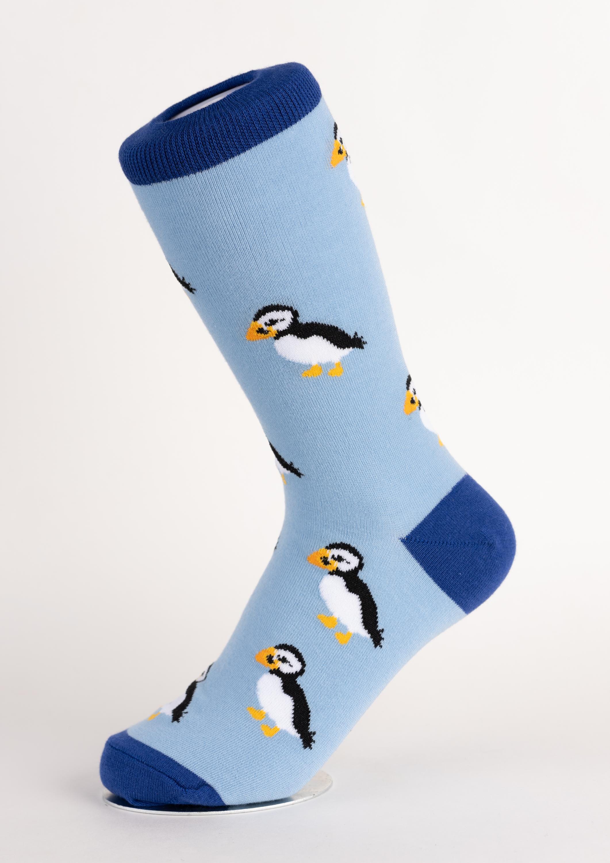 Discover Puffin Crew Socks - Women's Animal Socks, Bird Lover Gifts, Funky and Cool Socks