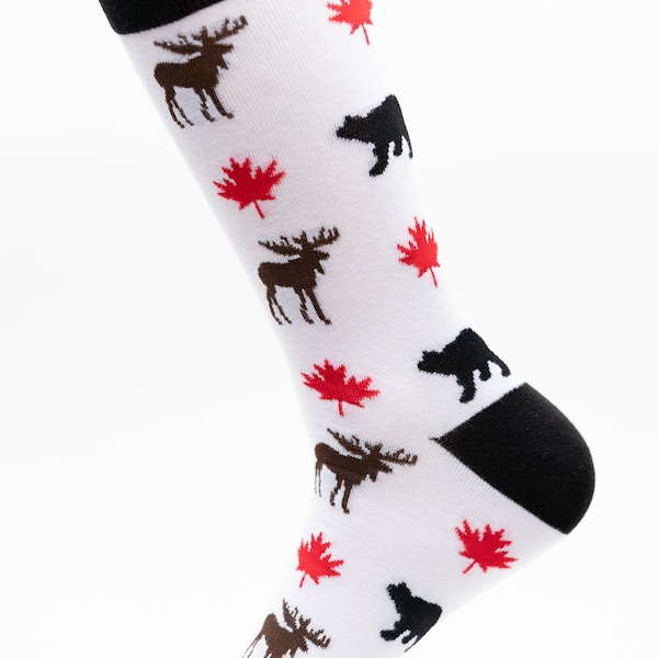 Canada eland, beer, esdoornblad sokken | Jacht Sokken | Bos Sokken | Geweldige sokken | Gekke Sokken | Bruidegom Sokken | Funky sokken