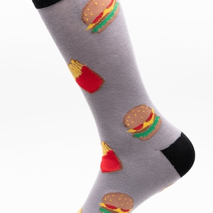 Burger and Fries Socks | Fun Socks | Food Socks | Restaurant Socks | McDonalds Socks | Groom Socks | Funky Socks