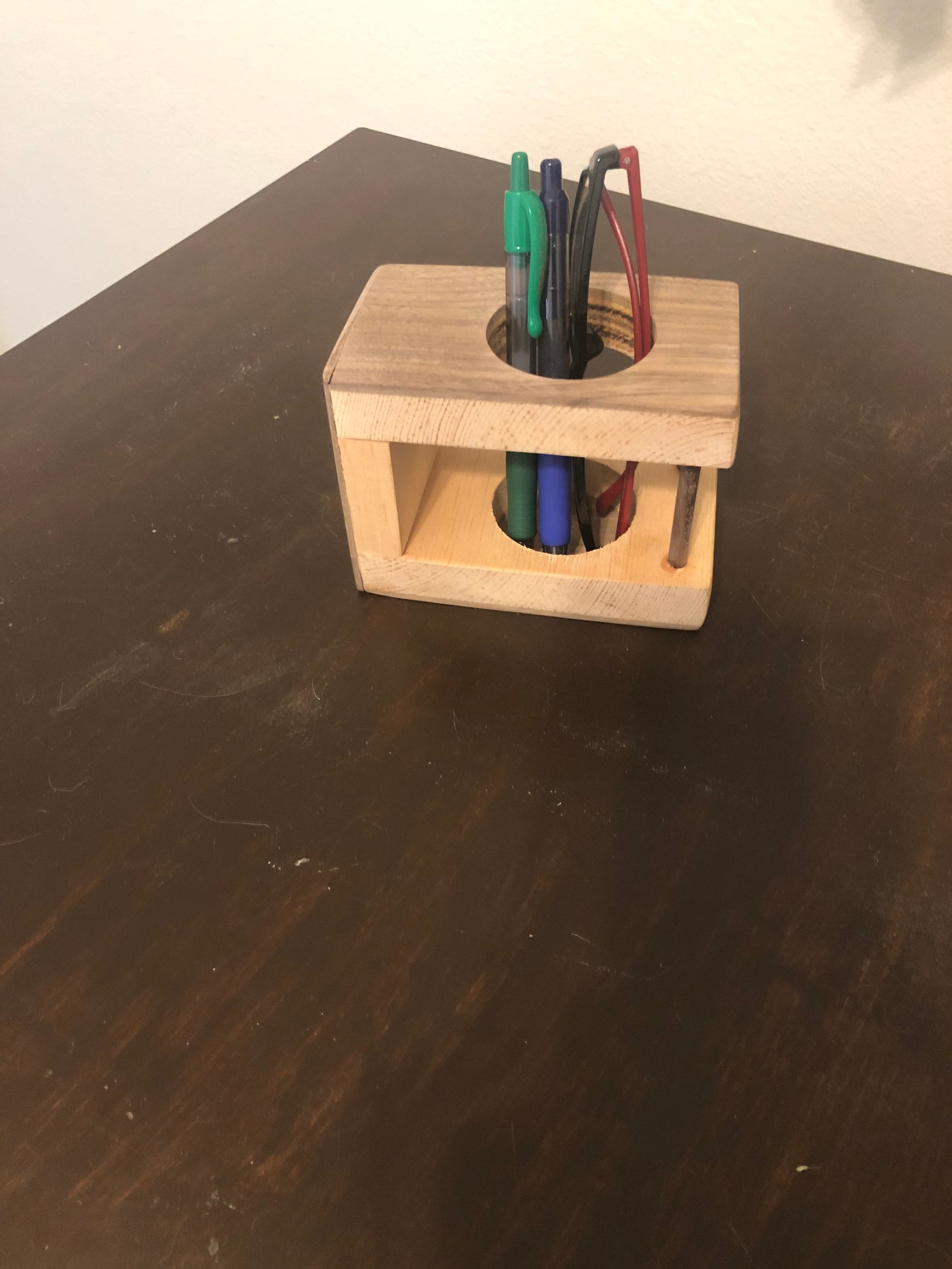 Mid Century Style Wood Desk Organizer Walnut and Pine. Etsy