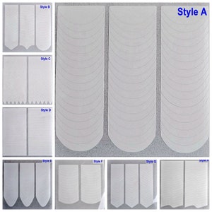 French Tip Guide New 5 Sheets French Manicure Nail Tips Guide Decals DIY  Stencil Nail Art Decals the Same Design 5 Sheets 