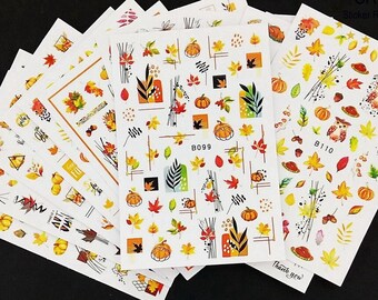 Thanksgiving Nail Art Thanksgiving Nail Decal Pumpkin - Etsy