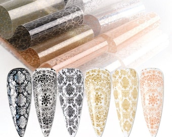 Boho Nail Foil Bohemian European style Morocco Retro Pattern Circle Round Decoration 77XK526