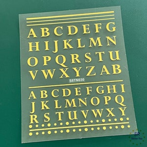 Pegatinas grandes con letras del alfabeto inglés para decoración de uñas, autoadhesivas, doradas y plateadas, S8TN