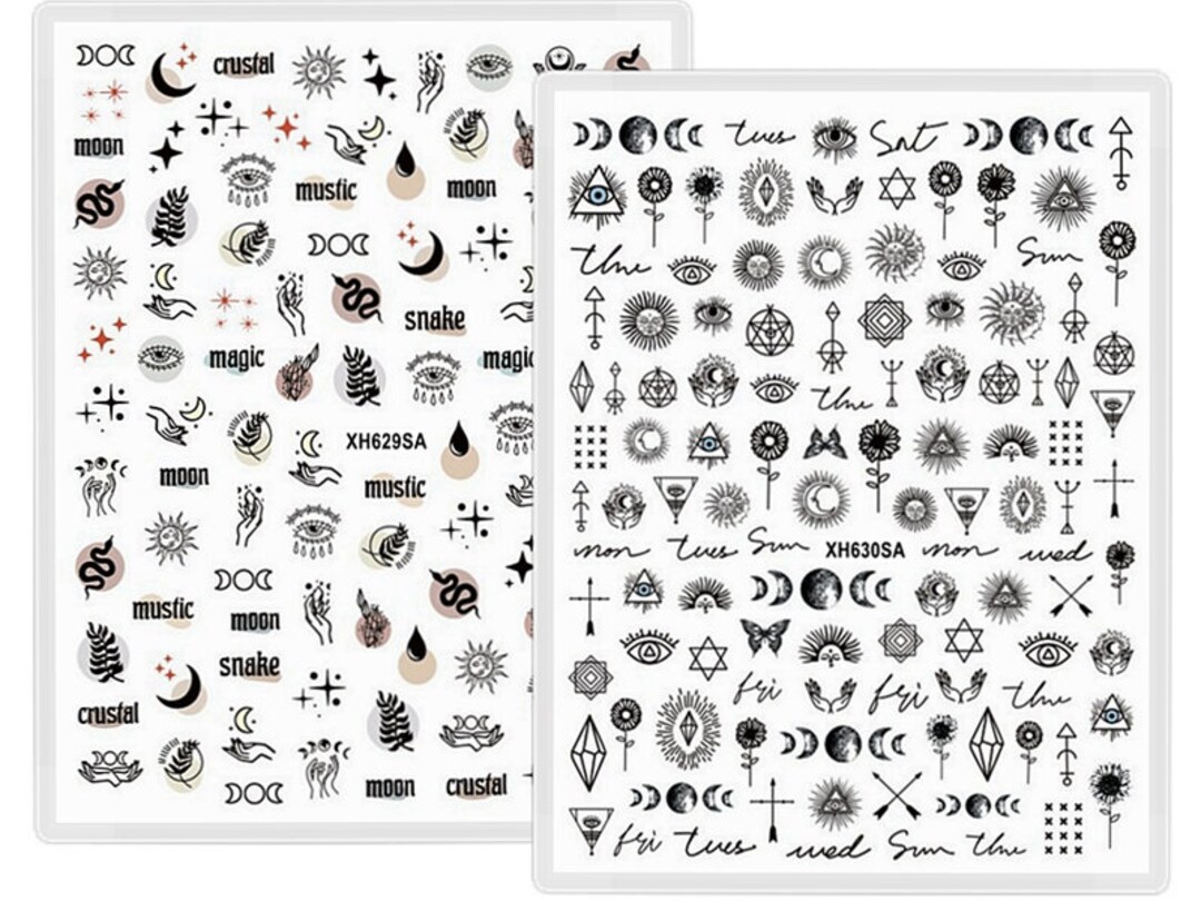 5. Moon and Sun Nail Art Stickers - wide 8