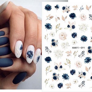 Flowers Tropical Leaves Nail Art Stickers Decals Floral Flower Bee Rose Lavender Daisy Self Adhesive Nail Art Stickers HYSeries