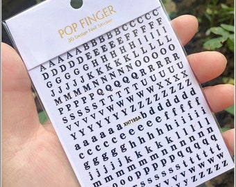 English Letters Alphabet Nail Art Stickers Decals Handwriting Letter Sheet 10 Colors Self Adhesive Nail Art Stickers WGSA