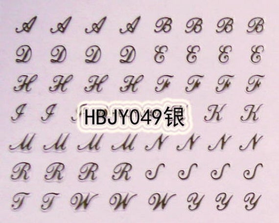 1sheet Roman 26 English Alphabet Number 3D Self-adhesive Nail Art Decal  Sticker Word Small Letter