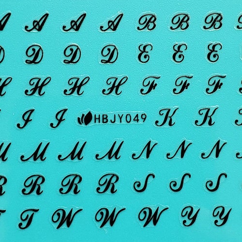 Nail Art Stickers Decals Alphabet English Letters Etsy