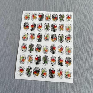 Fall Leaf Nail Art Stickers Lines Stripes Harvest Autumn Leaves Maple Oak Thanksgiving Self Adhesive Nail Art Decals WGSA