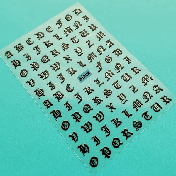 Letter Nail Decals Etsy