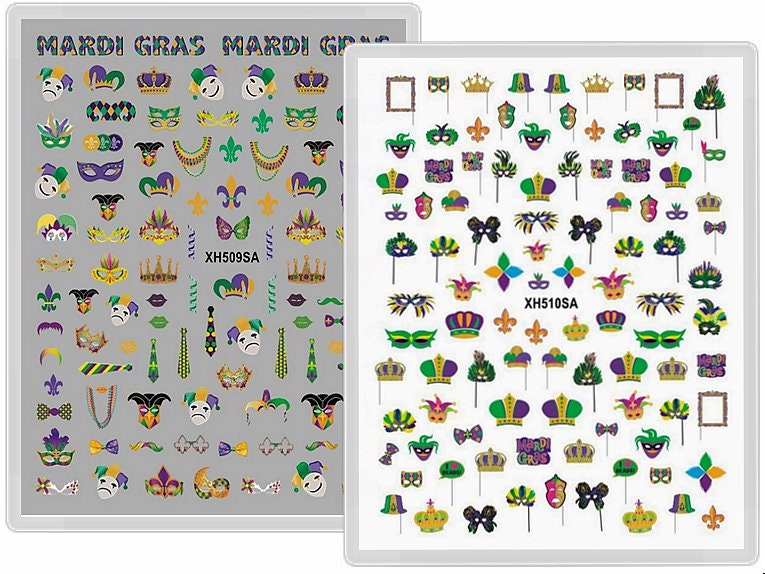 Mardi Gras / Printable Stickers Cricut Design By HelgaKOV