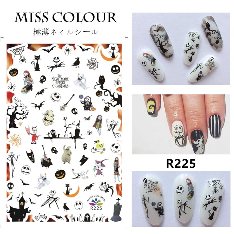 Halloween Nail Decals StickersPumpkin Moon Cemetery Death Graveyard W…