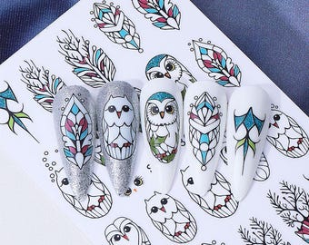 Nail Art-stickers uildieren: herten beer harten oogbollen meisjesjurk bh