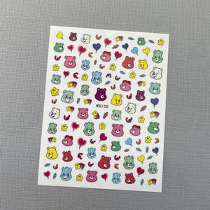Cute Bear Kid Nail Art Stickers Valentine Stuffed Bears Love Heart Self Adhesive Nail Art Decals