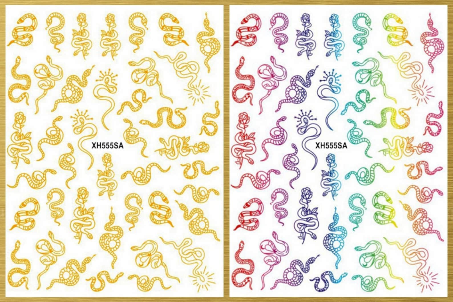 Snake Nail Stickers Decals Snakes Butterfly Eagle Skull Cross Etsy