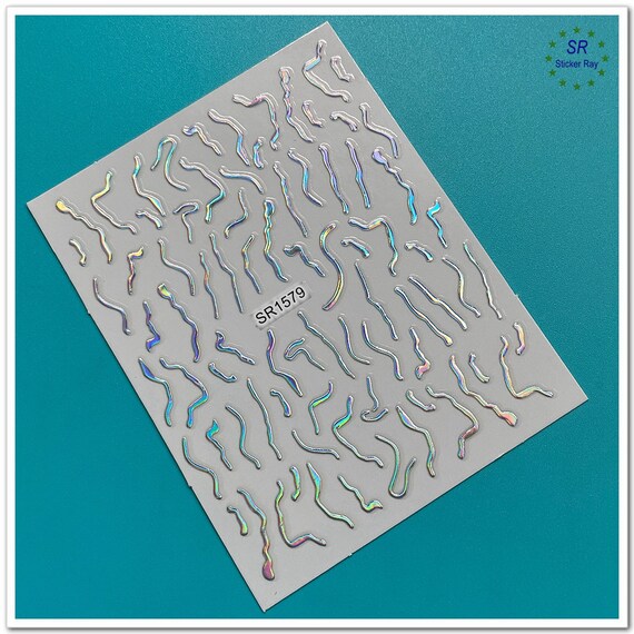 12 Blätter Aurora Holographische Nail Art Aufkleber – Sterne, Mond, Herzen, Selbstklebend Für DIY Maniküre
