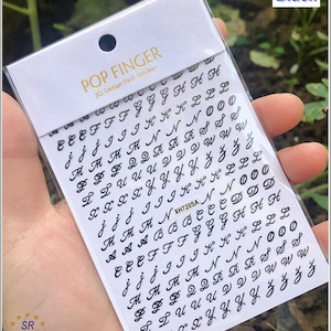 Letras Alfabeto Nail Art Adesivos Decalques Caligrafia Inglês Letra Nail Decalques 10 Cores Autoadesivo Nail Art Decalques WGSA