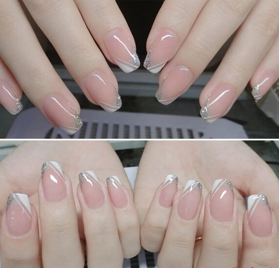 60 Stück Französische Nagelaufkleber – Wiederverwendbare Schablonen Für French-Maniküre