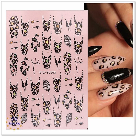 Leopard Nails Sticker Wild Animal Cheetah Print Nail Art 3D Decal