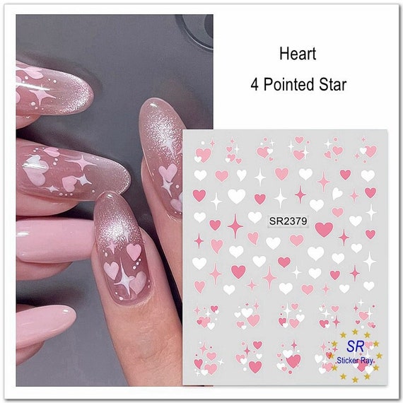 Nail Art Love Word Black Heart Valentine's Days Nail Water Decals Transfers  Wraps - Etsy | Valentine's day nails, Valentines nail art designs, February  nails