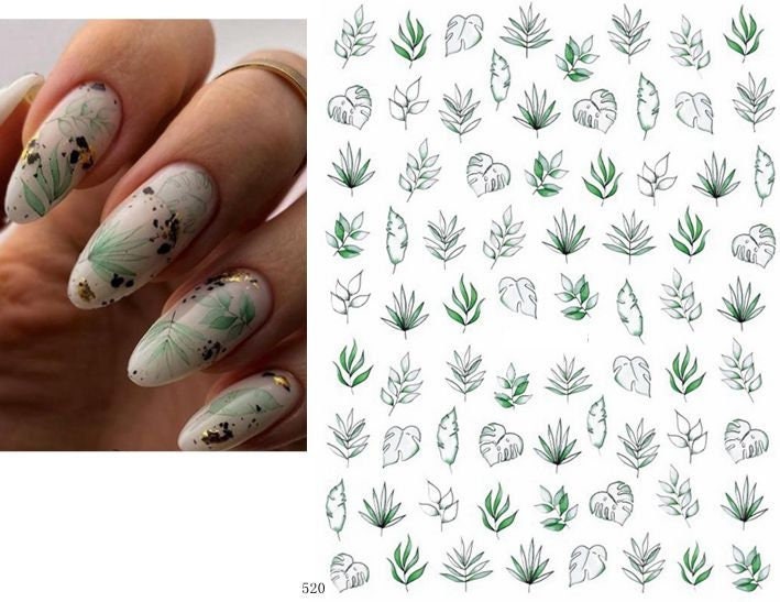 50 Blatt 3D Blumen Nagelaufkleber – Nail Art Sticker Für Frauen, DIY Nageldesign