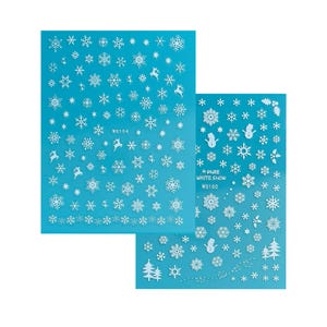 Snow Nail Art Stickers Christmas Tree Winter Snowflakes Santa Reindeer Snowman Ball Ornaments Self Adhesive Nail Art Decals WGSA