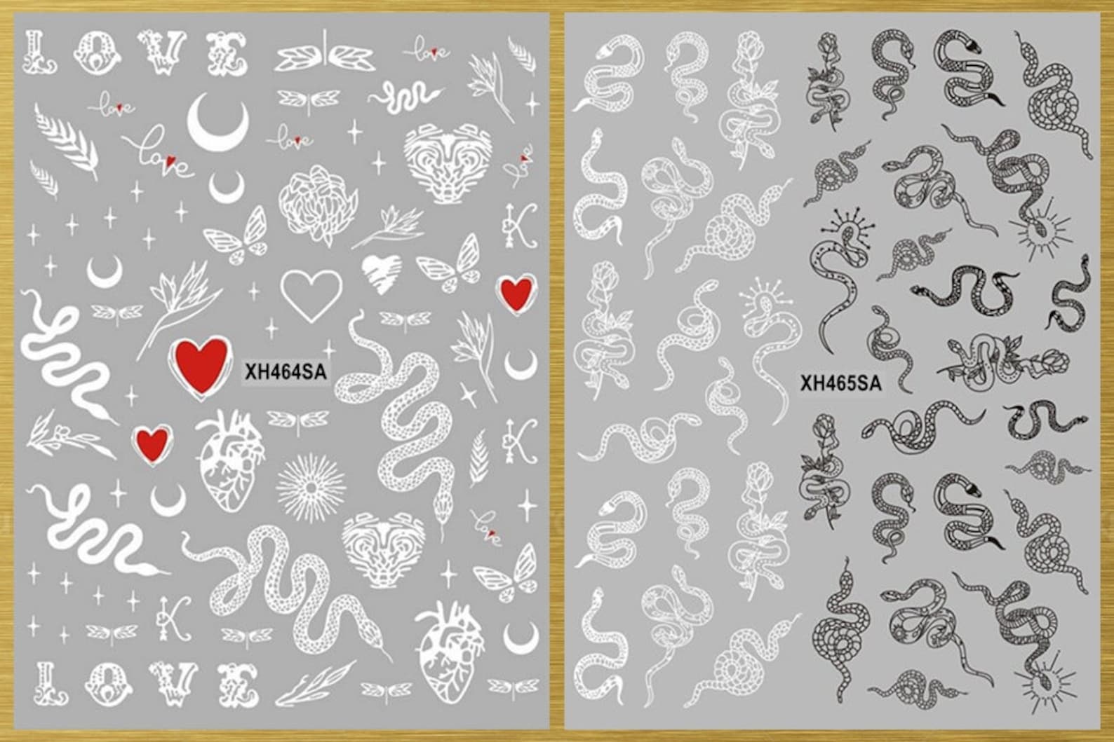 Snake Nail Stickers Decals Snakes Butterfly Eagle Skull Cross Etsy