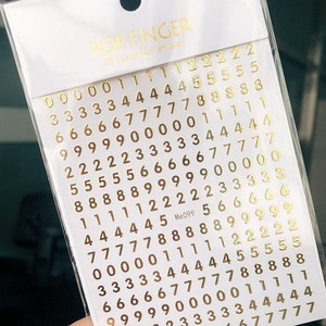 Numeral Numbers Nail Stickers Gothic 0 Font Self-Adhesive Nail Art Decals 8 Colors NDSA