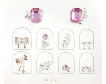 Pegatinas de uñas de cristal con diseño de luna hechas a mano: estrellas, cristales auténticos, puntos dorados exquisitos.