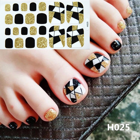 22pcs Toe Nail Pink Gold Accents Polka Dots Daisy Flowers Leopard Dots  Glitter Gold Silver Nail Wraps Nail Art Stickers Hseries - Etsy Hong Kong