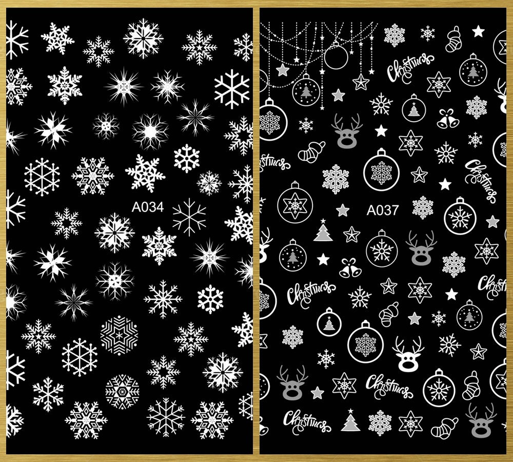 White Christmas Snowflake Rudolph Reindeer Bell Snowman Gingerbread M…