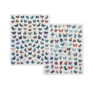 Colorful Butterfly Nail Art Stickers Blue Butterflies Doodle Dragonfly Bug Bird Bee Ladybug Snail Kid Self Adhesive Nail Art Decals WGSA