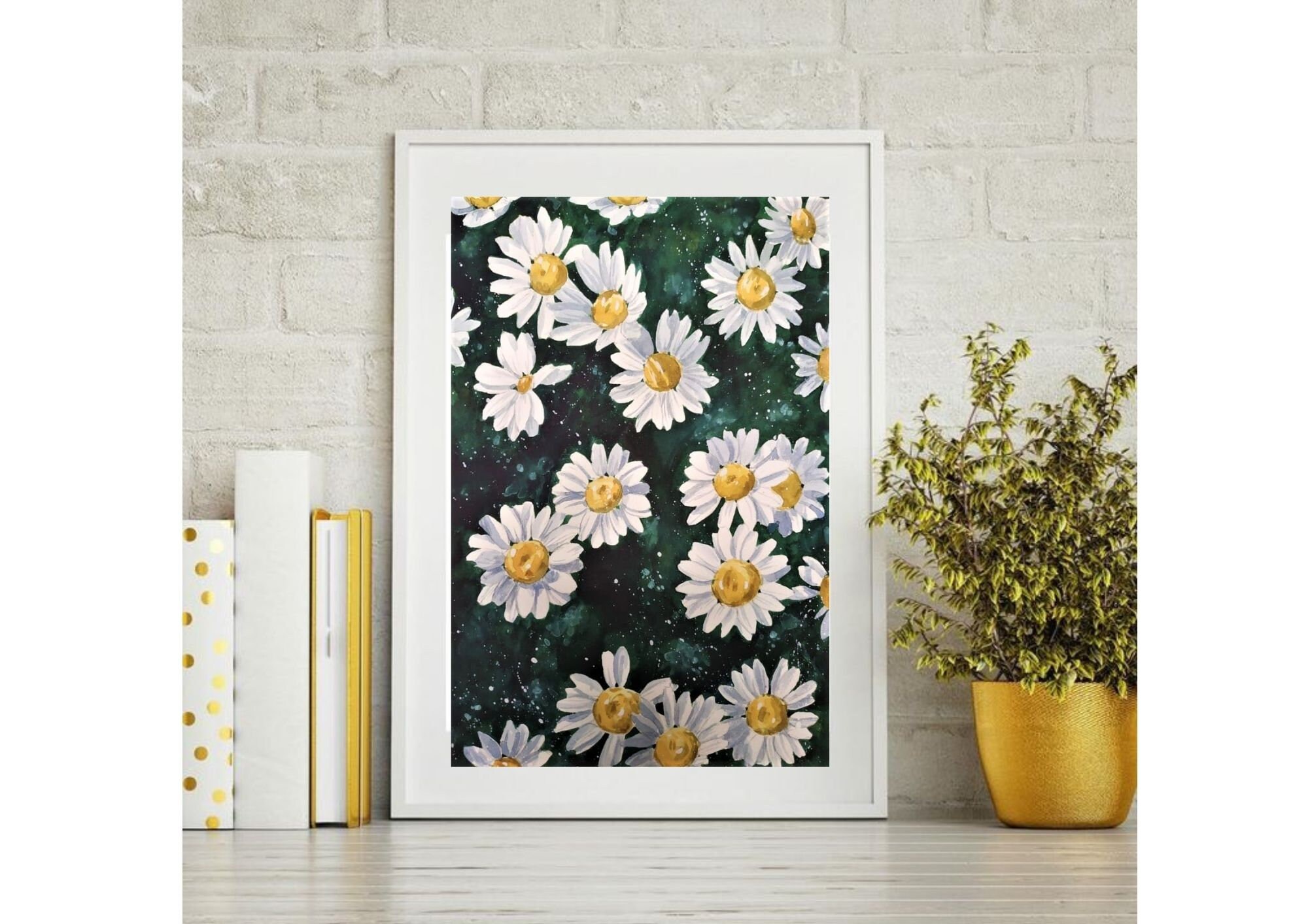 Daisies Painting Original Art Floral Wall Art Field Flowers Etsy