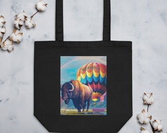 Fluff Muffin in Hot Air Balloon from the Punk Shop Dragon book series, Eco Tote Bag