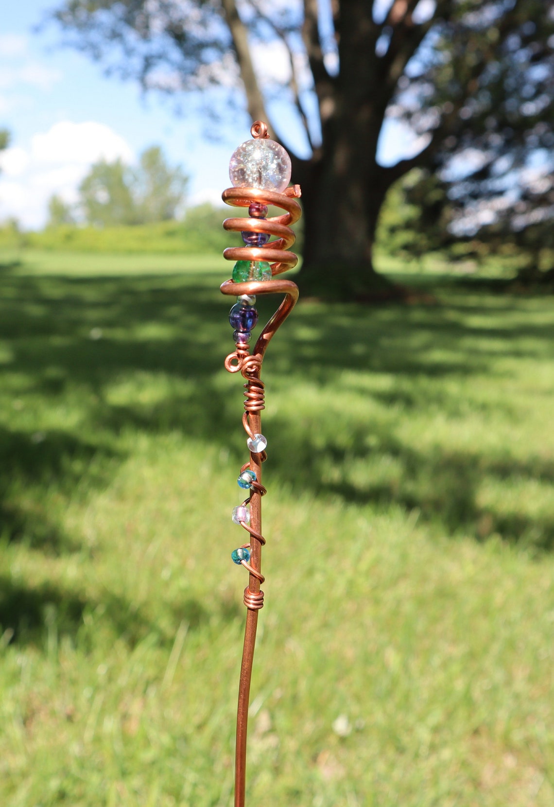 Copper garden stake whimsical garden decor Etsy