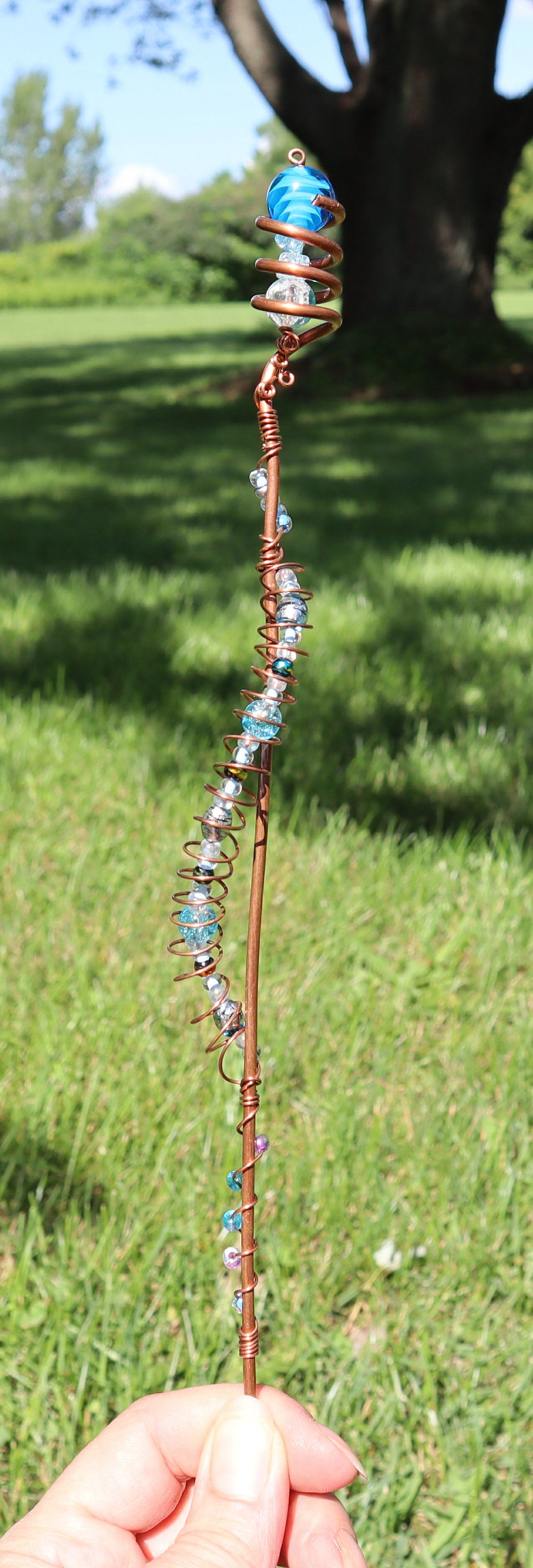 Copper garden stake whimsical garden decor Etsy
