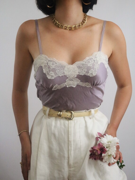Vintage Silk Camisole - Lavender Purple Charmeuse