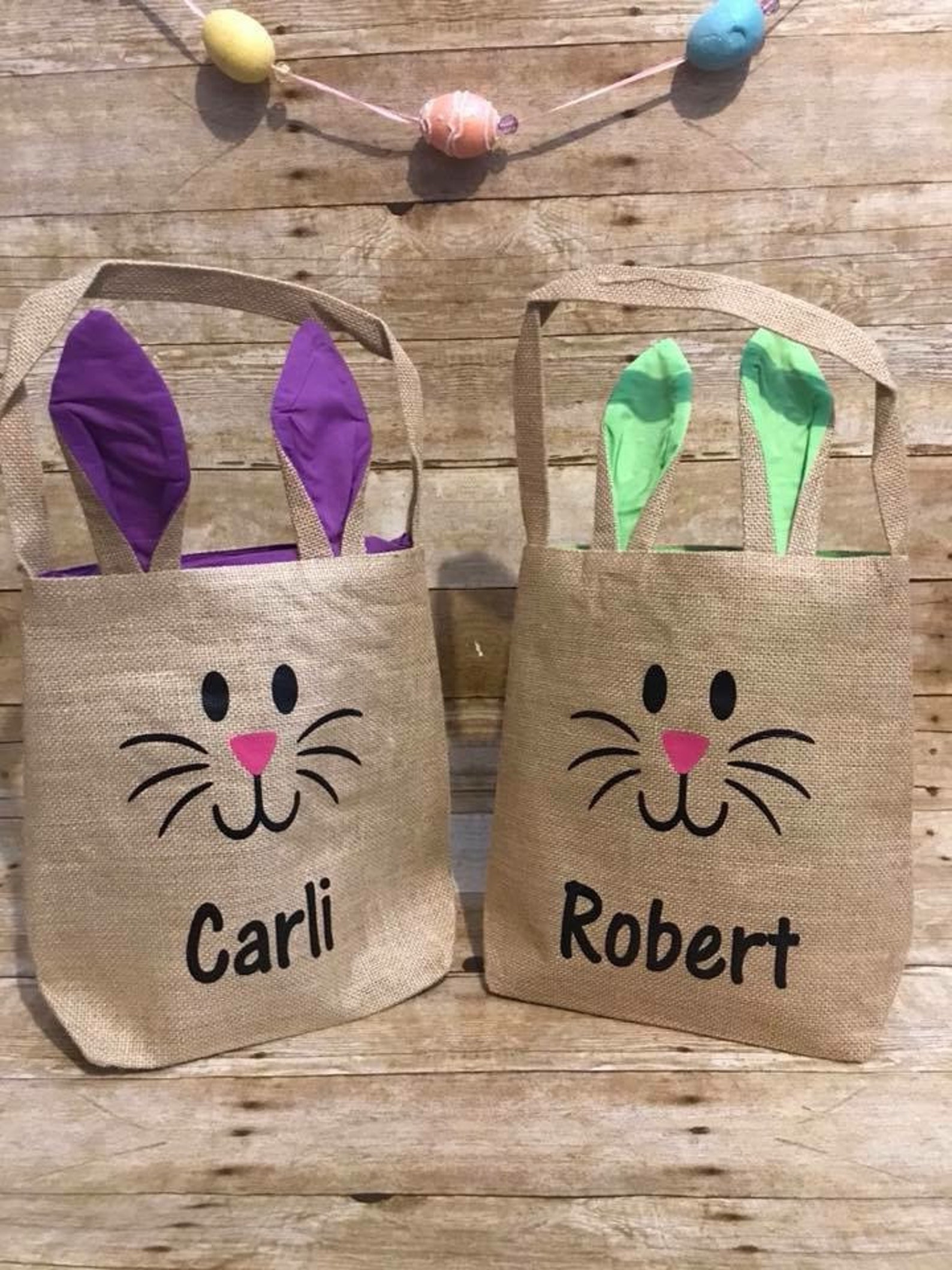 Personalized Easter Bags Easter Bunny Easter Basket Etsy