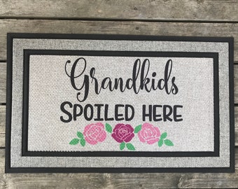 Door Mat, Custom Doormat, Housewarming Gift, Grandparent Gift, Personalized Door Mat, Last Name Doormat, Grey Mat, Realtor, Welcome Mat