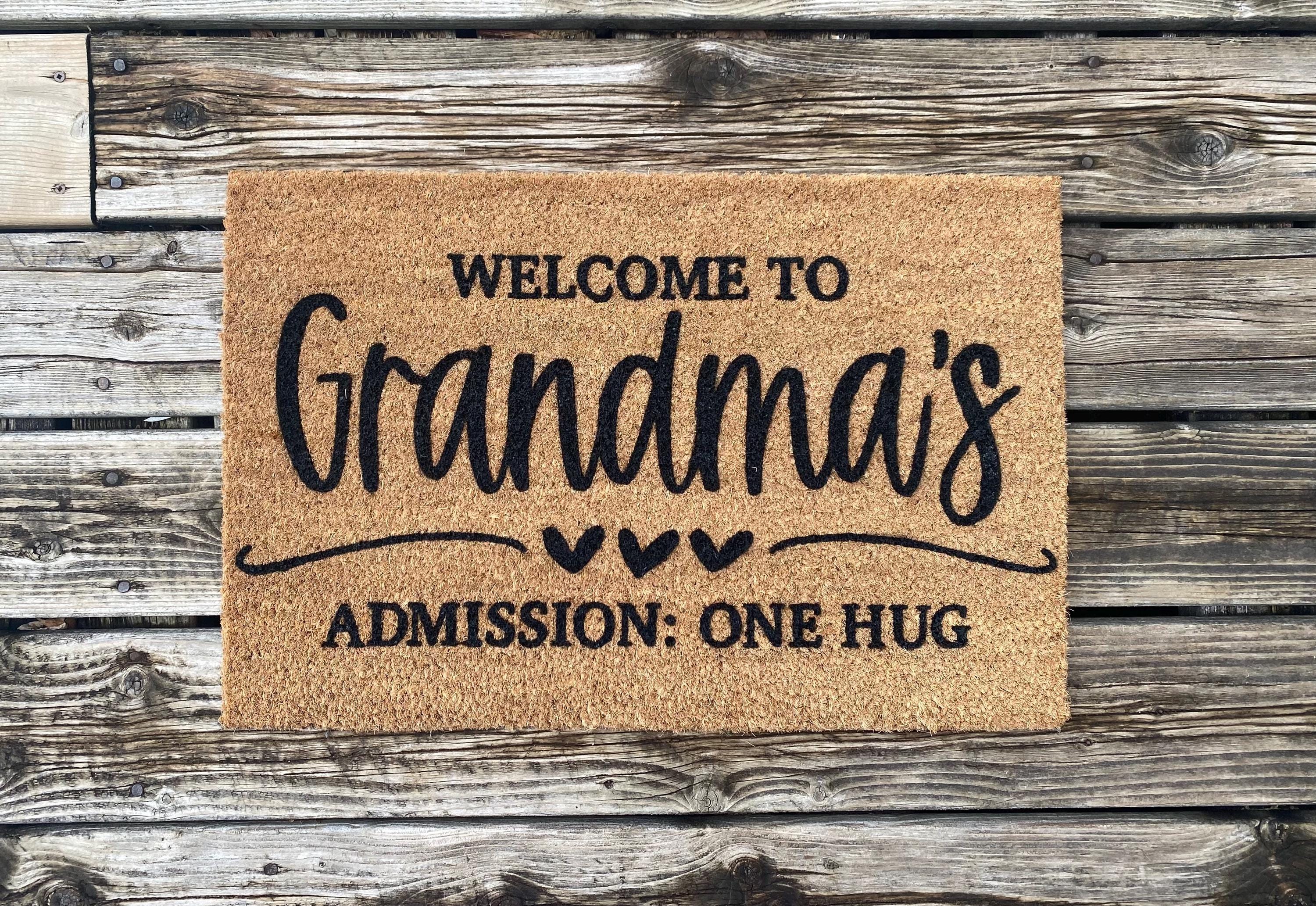 Welcome to Grandma's Doormat, Personalized Doormat, Welcome Mat, Door Mat, Custom Doormat, Porch Decor, Home Decor. Grandparent Gift