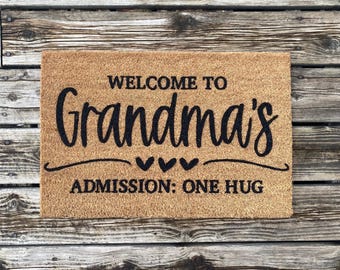 Welcome to Grandma&#39;s Doormat, Personalized Doormat, Welcome Mat, Door Mat, Custom Doormat, Porch Decor, Home Decor. Grandparent Gift