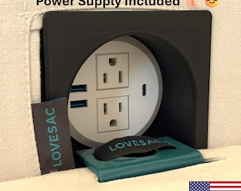 Lovesac Power Hub Housing + Outlet for Sactionals (Fast Charging USB-C, USB, Plug Hub)