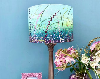 Green Dotty Delphiniums Lampshade