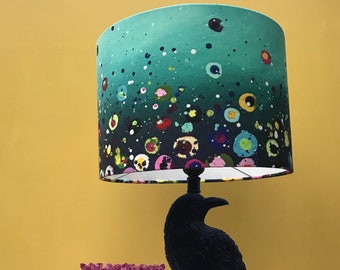 Artist Handmade Teal Dotty Lampshade