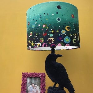 Artist Handmade Teal Dotty Lampshade