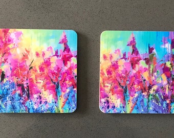 Abstract Blossoms Coasters